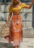 Boho Skirts in Floral in Indian Yellow Mustard For Women